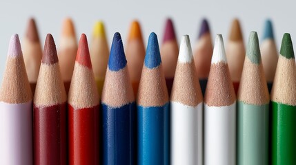 Naklejka premium Colored pencils. Various and colorful colors. AI generated.