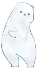 Kawaii polar bear cross one's arms