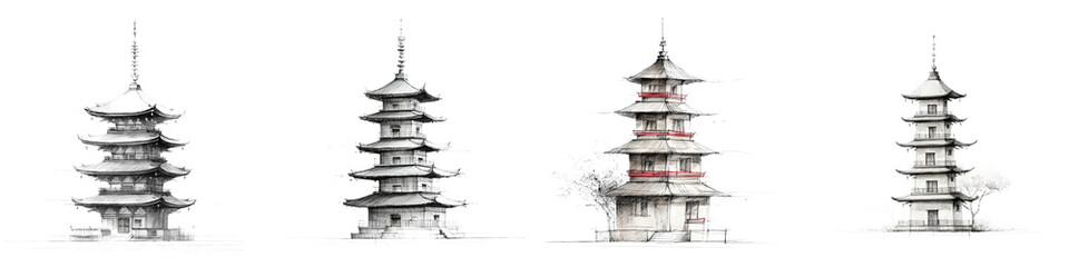 Intricate Pagoda Designs in Kyoto, Japan