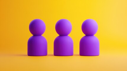 people. user icon purple and yellow. 3d cartoon style illustration