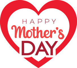 Happy Mother's Day poster, background with hearts  isolated on a transparent background.eps