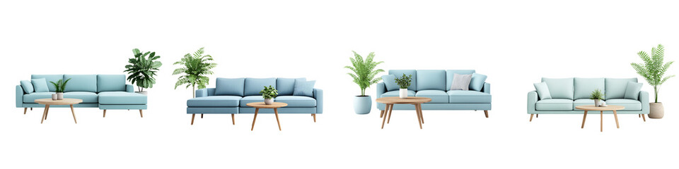 Modern living room with minimalist furniture and decor