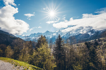 Discover Mont Blanc from the Charousse Alpages hike in Les Houches and Chamonix, in Haute-Savoie,...