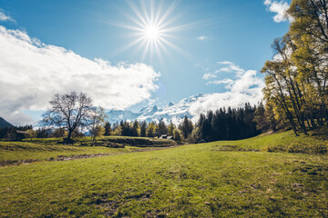 Discover Mont Blanc from the Charousse Alpages hike in Les Houches and Chamonix, in Haute-Savoie,...