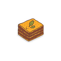 Lasagna icon flat vector design