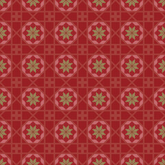 Classic Pattern Background Seamless Damask Retro Swatch Red / クラシカルなパターン 背景素材 シームレス ダマスク レトロ スウォッチ対応 紅