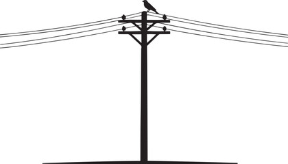 silhouette of a wire and pillar