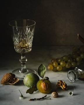 Still Life with Fruits, Flowers and Glass