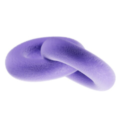 3D Abstract Fluffy Interlocking Purple Ring