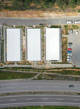 Aerial View of Adjacent Parking Lot and Storey Prefabricated Buildings
