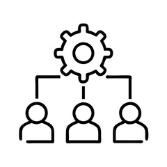 Collaboration Tools Concept with Gear and User Icons  