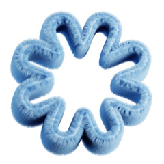 3D Abstract Fluffy Blue Star Shape