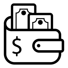 Outine Dollar Wallet Icon