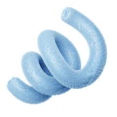 3D Abstract Fluffy Soft Blue Curly Shape