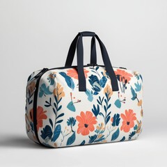 Floral duffel bag travel tote weekender carry on gym overnight bag for women girls lightweight cute 100 characters