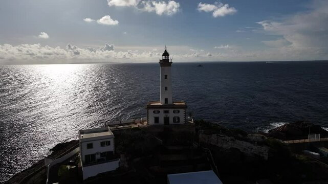 Faro del Botafoc en el paseo maritimo de Ibiza, Islas Baleares