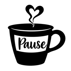 Heartwarming coffee with steam forming pause, relaxation concept