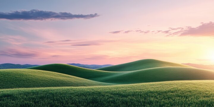 Serene rolling hills at golden hour