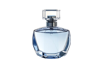 Elegant empty bottle of perfume isolated on transparent background