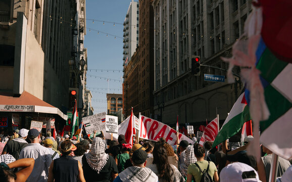 Protesters March in Free Palestine Demonstration

