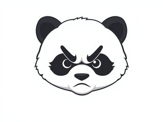 Fototapeta premium an image of a panda bear with a sad face, there is a panda bear with a big frown on his face