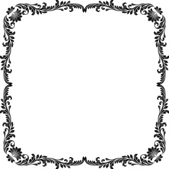 A filigree heraldic crest motif floral pattern border frame. Original design in a vintage style.