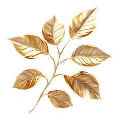 Cartoon golden leaves in the , isolated on a white background.