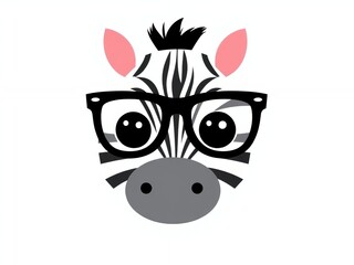 Naklejka premium an image of a zebra wearing glasses and a bow tie, there is a zebra wearing glasses and a bow tie