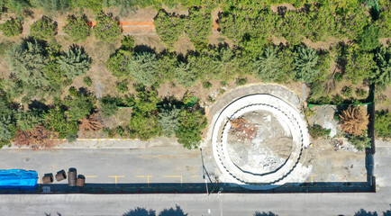 Drone Image of Circular Pool Construction Area