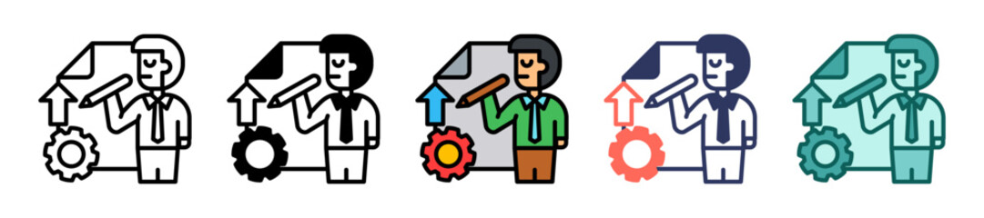 Obraz premium Management Skills multiple icon