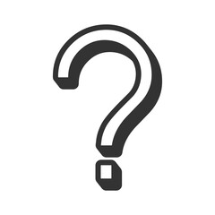 Question mark with shadow icon isolated flat style.