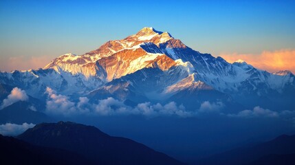 Majestic Himalayan Sunrise: A Breathtaking Panorama of Everest