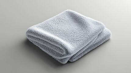 Photorealistic image of microfiber fabric, showing its ultra-soft texture and light gray color, with a subtle sheen, placed on a modern cleaning cloth, ultra-detailed