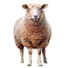 A Fluffy Sheep Stands Calmly for a Portrait