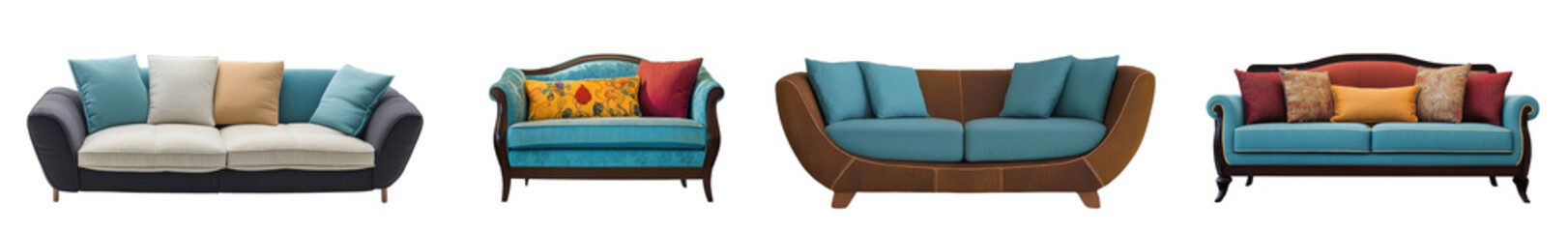 Obraz premium variety of sofas, isolated on white background