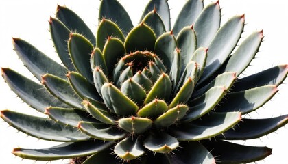 Fototapeta premium Detailed Close Up of Succulent Plant Echeveria Sp Green Spiky Leaves Botanical Photography
