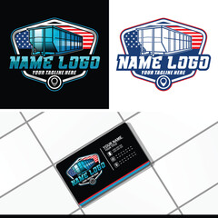 Dumpster vector logo design. Dumpster cleaner logo. Dumpster delivery mascot logo design. Dumpster drop-off service logo concept © Yulio Art