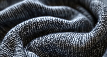 melange knit fabric, showcasing its soft, textured surface in gray.