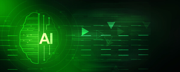 2d illustration Artificial Intelligence (AI) concept