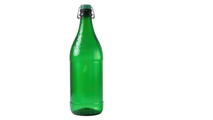green glass bottle isolated on transpraent png