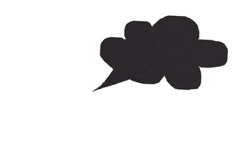 Black paper cut speech bubble, chat symbol with speech bubbles, cartoon style speech bubbles PNG transparent