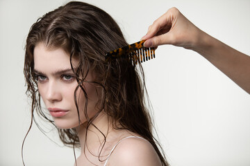 Professional hair care in beauty salon concept
