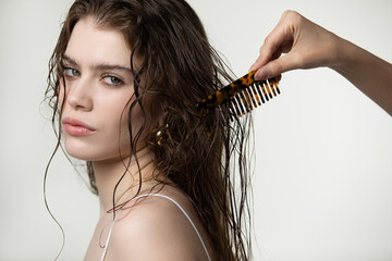 Professional hair care in beauty salon concept