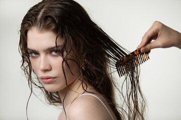 Professional hair care in beauty salon concept