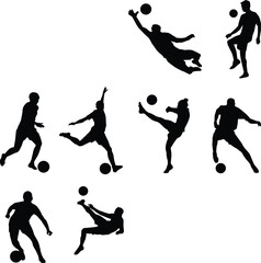 Soccer Player Silhouette – Flat Design Football Athlete Illustration