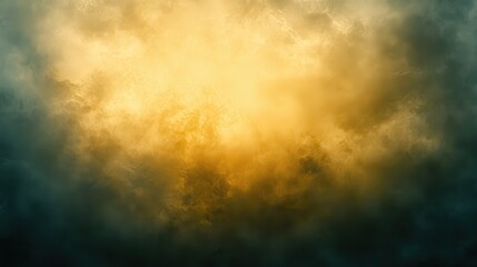 Naklejka premium A dramatic sky with vibrant golden light breaking through dark clouds