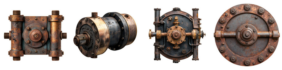 Fototapeta premium Vintage industrial gears and mechanical components