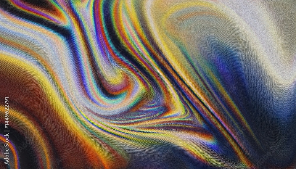 Poster vibrant abstract swirl texture with rainbow gradients and fluid motion for digital art, branding bac