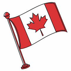 Canadian-flag vector for print, perfect for shirts, mugs, stickers, and patriotic decor.