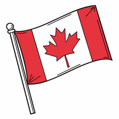 Canadian-flag vector for print, perfect for shirts, mugs, stickers, and patriotic decor.